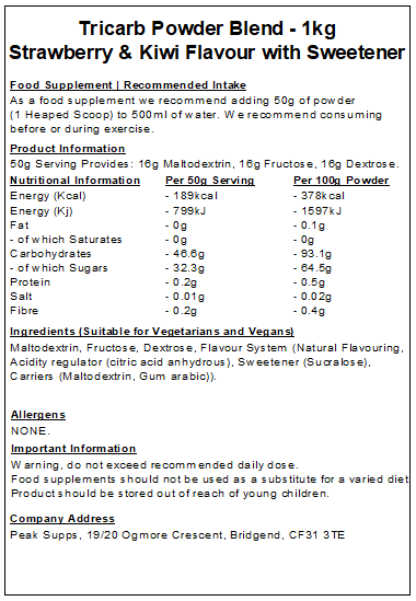 Tri Carb Powder - Triple Carbohydrate (Maltodextrin, Dextrose & Fructose)