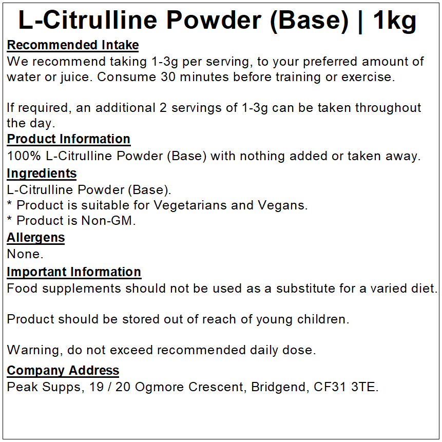 L-Citrulline Powder (Base)