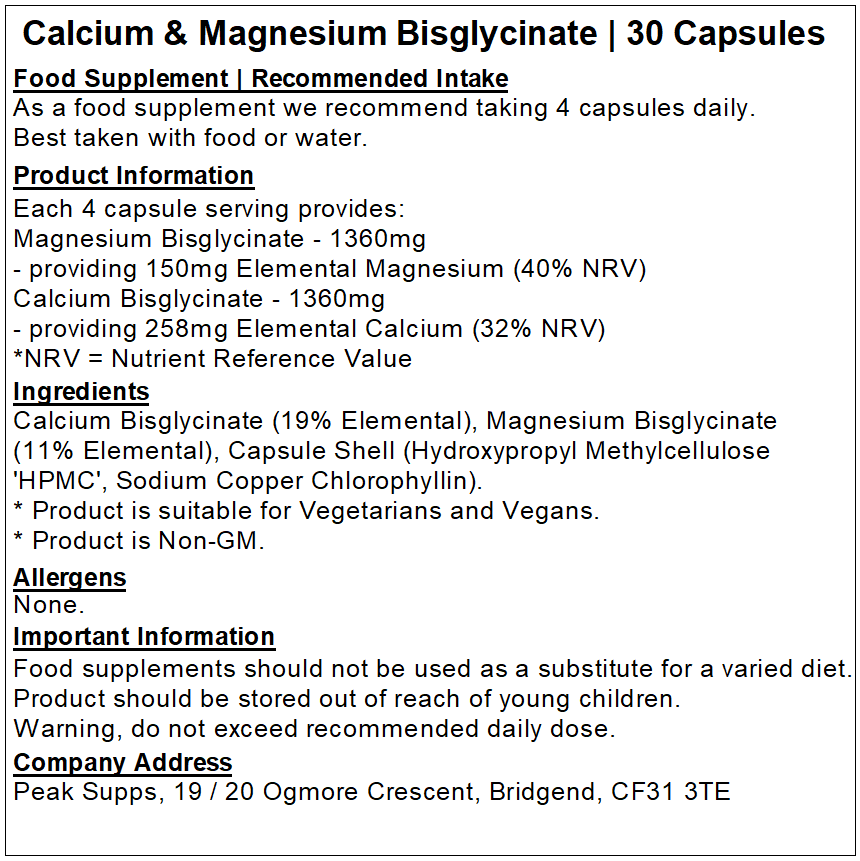 Calcium & Magnesium Bisglycinate Capsules