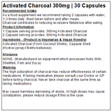 Activated Charcoal Capsules 300mg - Vegan (Pure)