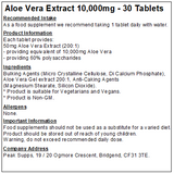Aloe Vera Extract 10,000mg Tablets