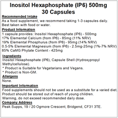 Inositol Hexaphosphate (IP6) 500mg Capsules