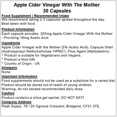 Apple Cider Vinegar with The Mother 325mg Capsules