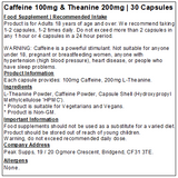 Caffeine 100mg & Theanine 200mg Complex Capsules (Pure)