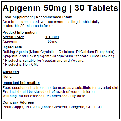 Apigenin 50mg Tablets