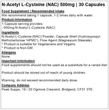 N-Acetyl L-Cysteine (NAC) Capsules 500mg