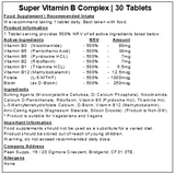 Super Vitamin B Complex Tablets (500% NRV/RDA)