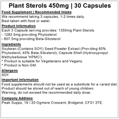 Plant Sterols 450mg Capsules (Pure)