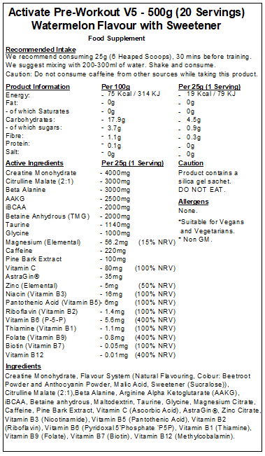 Activate Pre Workout v5