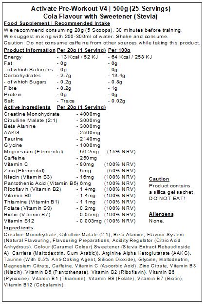 Activate Pre Workout v4