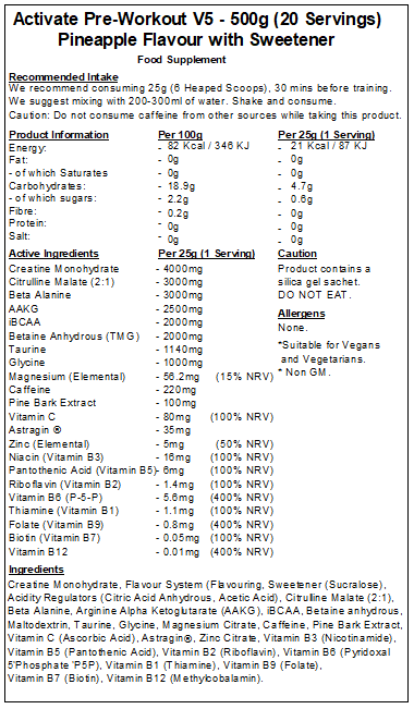 Activate Pre Workout v5