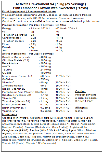 Activate Pre Workout v4