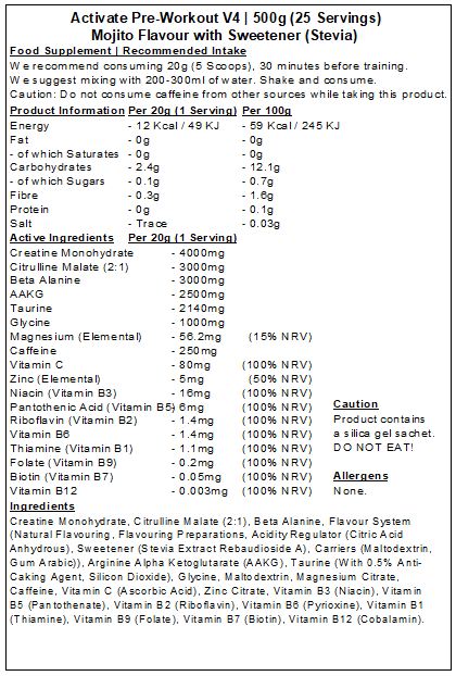 Activate Pre Workout v4