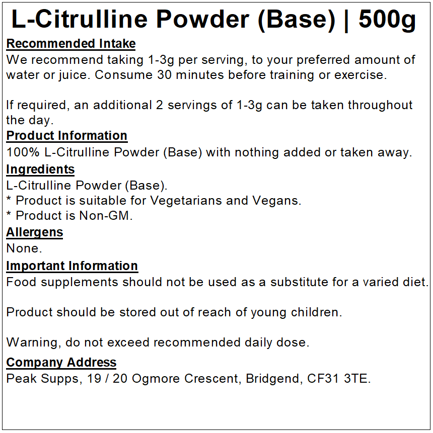 L-Citrulline Powder (Base)