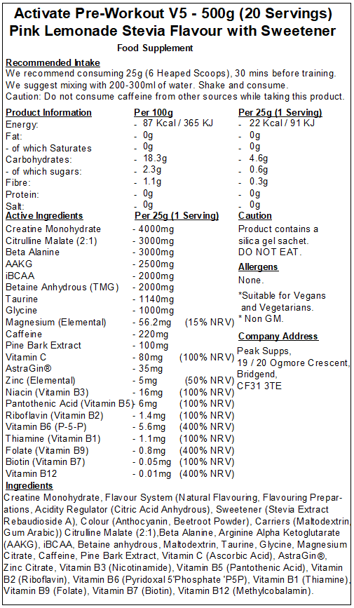 Activate Pre Workout v5