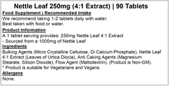 Nettle Leaf 250mg (4:1 Extract) Tablets