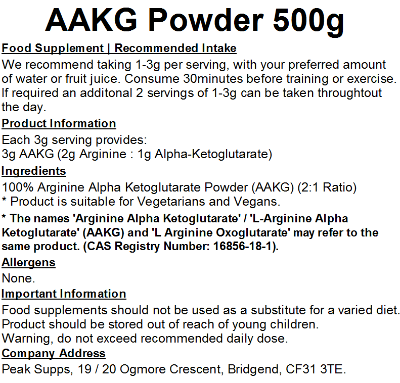 AAKG Arginine Alpha Ketoglutarate (2:1) Powder