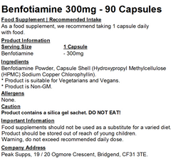 Benfotiamine 300mg Capsules (Pure)