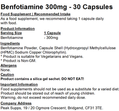 Benfotiamine 300mg Capsules (Pure)