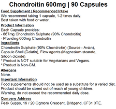Chondroitin 600mg Capsules