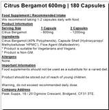 Citrus Bergamot extract 600mg Capsules (40% Polyphenols)