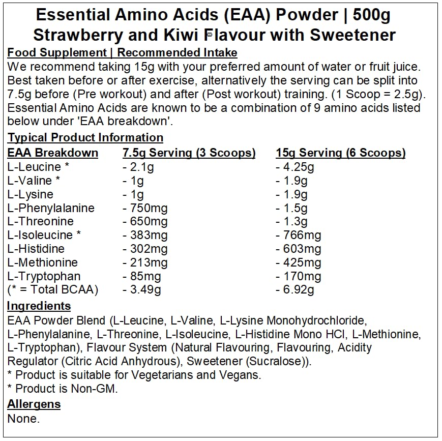 Essential Amino Acids (EAA) Powder - Vegan