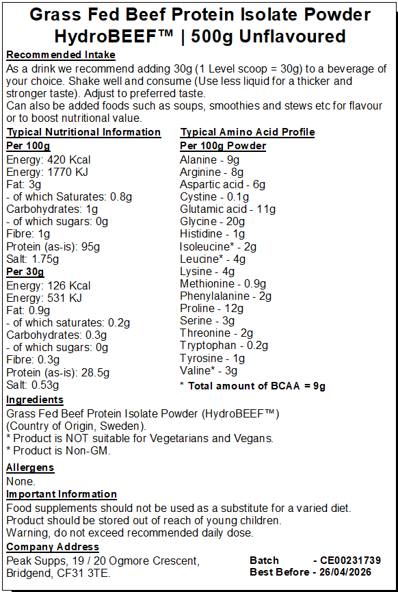 beef protein isolate hydrobeeftm