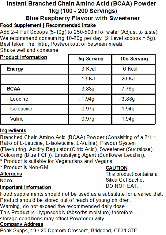 iBCAA Powder 2:1:1 (Instant BCAA) Vegan