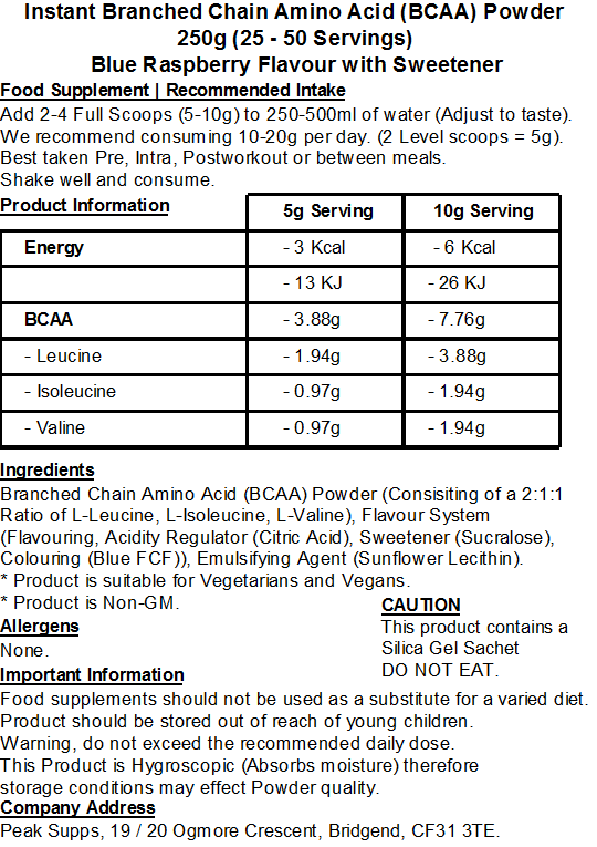iBCAA Powder 2:1:1 (Instant BCAA) Vegan