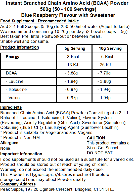 iBCAA Powder 2:1:1 (Instant BCAA) Vegan
