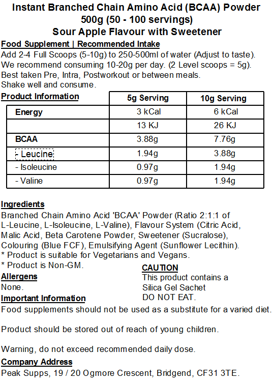 iBCAA Powder 2:1:1 (Instant BCAA) Vegan
