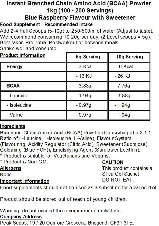 iBCAA Powder 2:1:1 (Instant BCAA) Vegan