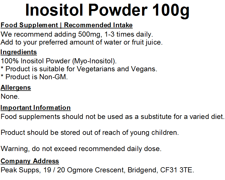 Inositol Powder (Myo Inositol)