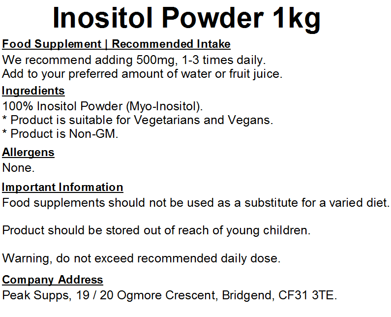 Inositol Powder (Myo Inositol)