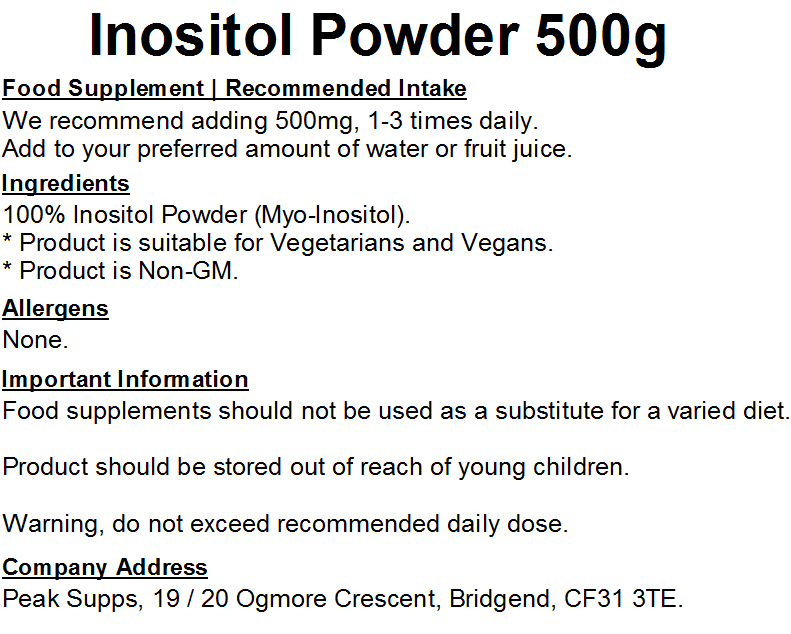 Inositol Powder (Myo Inositol)