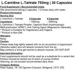 L-Carnitine L-Tartrate Capsules 750mg