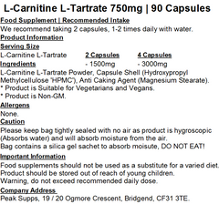 L-Carnitine L-Tartrate Capsules 750mg