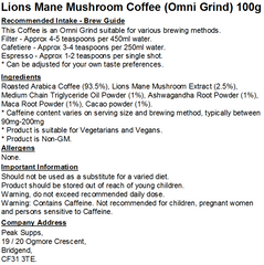 Lions Mane Mushroom Coffee (Omni Grind)