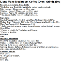 Lions Mane Mushroom Coffee (Omni Grind)