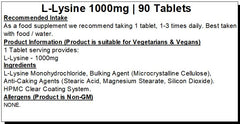 L-Lysine Tablets 1000mg