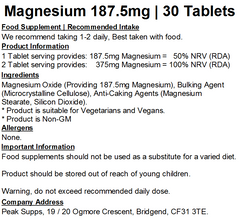 Magnesium Oxide Tablets 187.5mg (MgO)