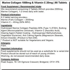 Marine (Fish) Collagen 1000mg with Vitamin C Tablets