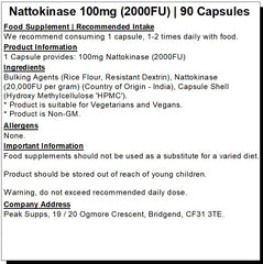 Nattokinase 100mg / 2000FU Capsules