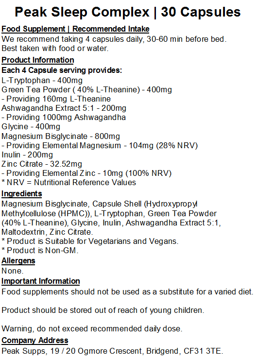 Peak Sleep Complex Capsules
