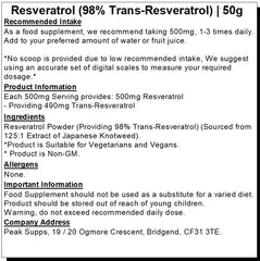 Resveratrol Extract Powder | 98% Trans Resveratrol