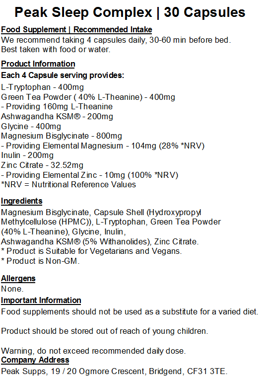 Peak Sleep Complex Capsules