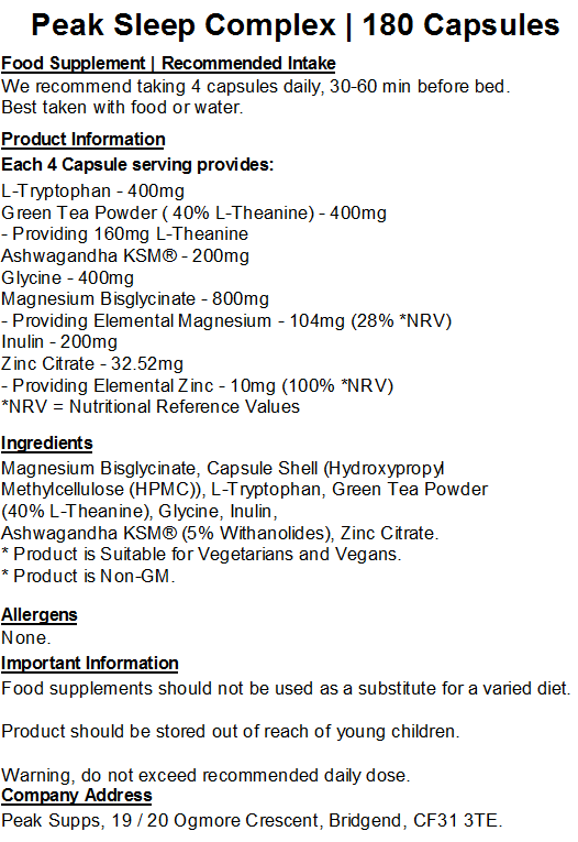 Peak Sleep Complex Capsules