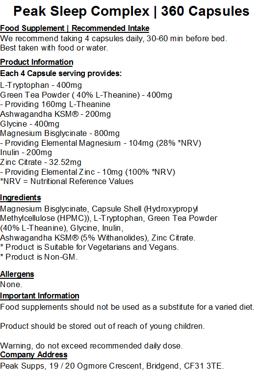Peak Sleep Complex Capsules