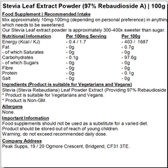 Stevia Leaf Extract Powder (97% Rebaudioside A)