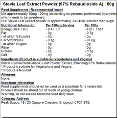 Stevia Leaf Extract Powder (97% Rebaudioside A)